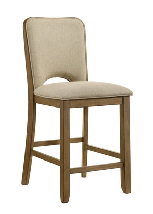 English Elm 7Pc Counter Height Extendable Dining Set Plank Top Table Six Upholstered Chairs B011S04560
