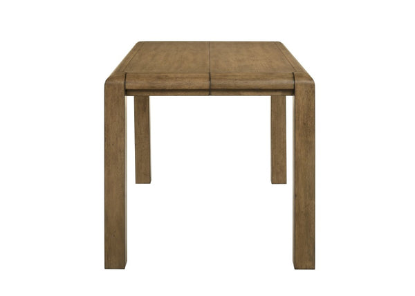 English Elm 5Pc Rustic Plank Top Extendable Counter Dining Set with Padded Upholstered Chairs B011S04562
