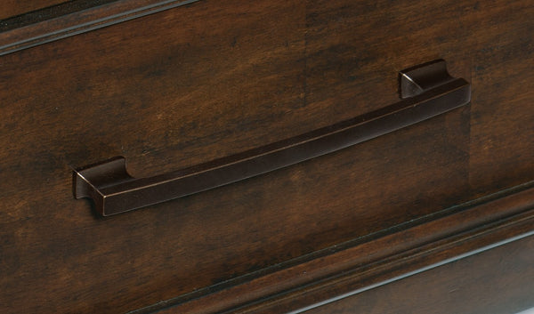 English Elm California King Sleigh Bed Set Mango Veneer Warm Brown 5 Piece Transitional Suite B011S04606