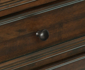 English Elm California King Sleigh Bed Set Mango Veneer Warm Brown 5 Piece Transitional Suite B011S04606