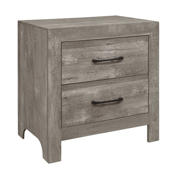English Elm Eastern King 5 Piece Bedroom Set Rustic Brown Faux Wood Panel Bed with Storage B011S04614