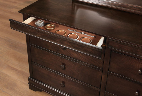 English Elm Twin Sleigh Bed Four Piece Set Louis Philippe Style Okume Veneer Dark Cherry Finish B011S04645