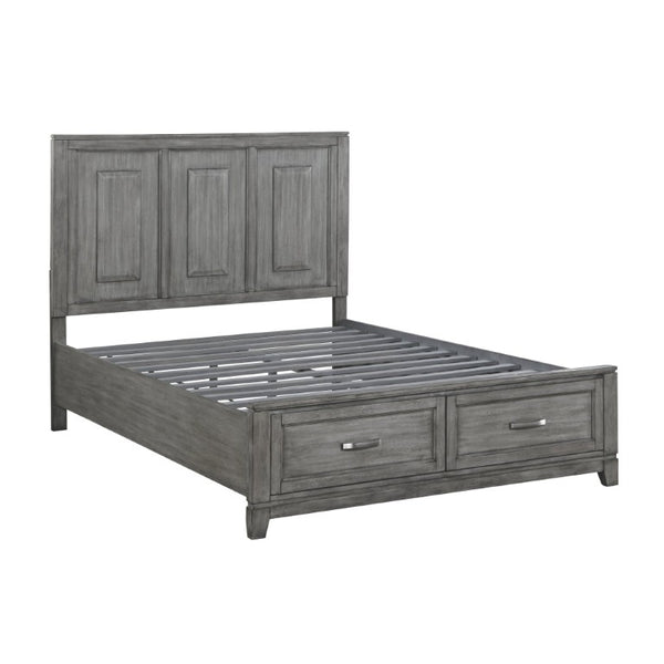English Elm California King 5 Piece Bedroom Set Gray Okume Veneer Transitional Rustic Collection B011S04650