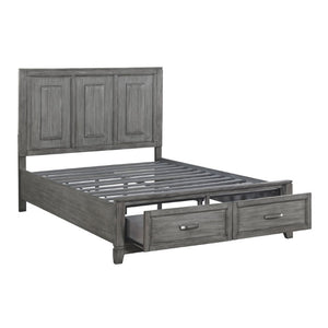 English Elm California King 5 Piece Bedroom Set Gray Okume Veneer Transitional Rustic Collection B011S04650