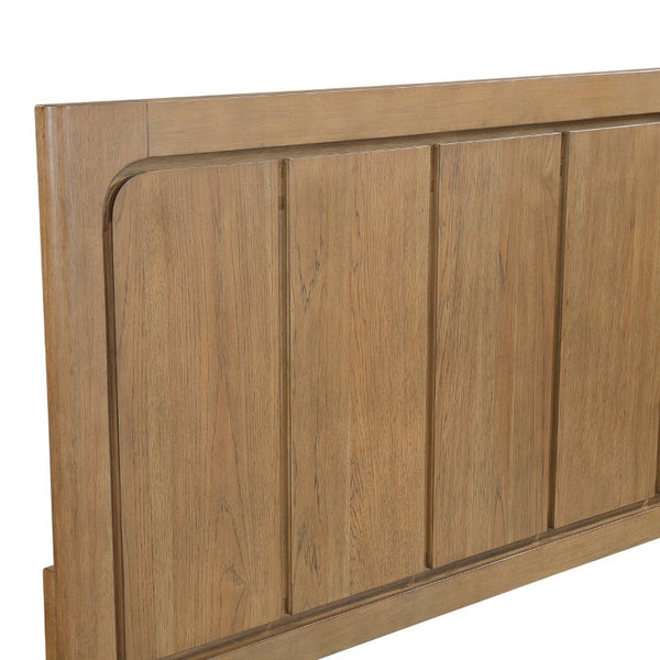 English Elm California King Hickory Veneer Bedroom Set with Storage Bed Dresser Mirror Nightstand B011S04667