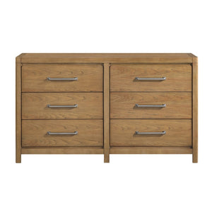 English Elm Queen Bedroom Set Five Piece Hickory Veneer Platform Bed with Dovetail Drawer Storage B011S04670