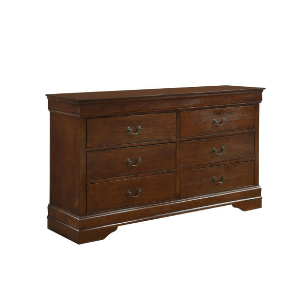 English Elm California King Sleigh Bedroom Set Louis Philippe Okume Veneer Cherry Finish 4 Piece B011S04673