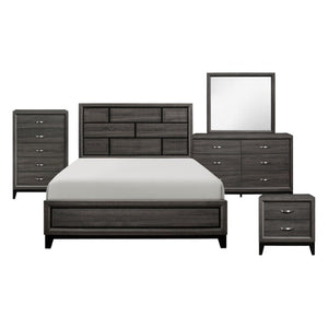 English Elm Twin Bedroom Set Five Piece Gray Faux Wood Grain Modern Furniture Collection B011S04699