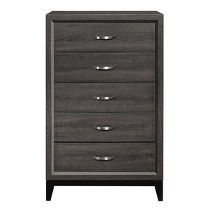 English Elm Twin Bedroom Set Five Piece Gray Faux Wood Grain Modern Furniture Collection B011S04699