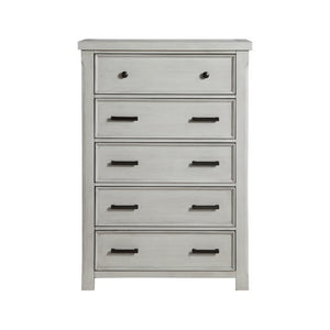 English Elm Eastern King 5 Piece Bedroom Set Acacia Veneer Gray Finish with Under Bed Storage B011S04707