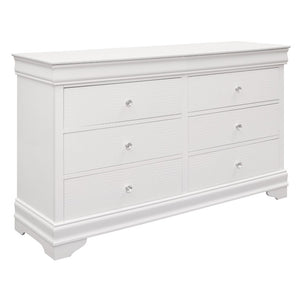 English Elm Queen Bedroom Set 4 Piece White Glam Suite with LED Tufted Headboard and Alligator Panels B011S04719