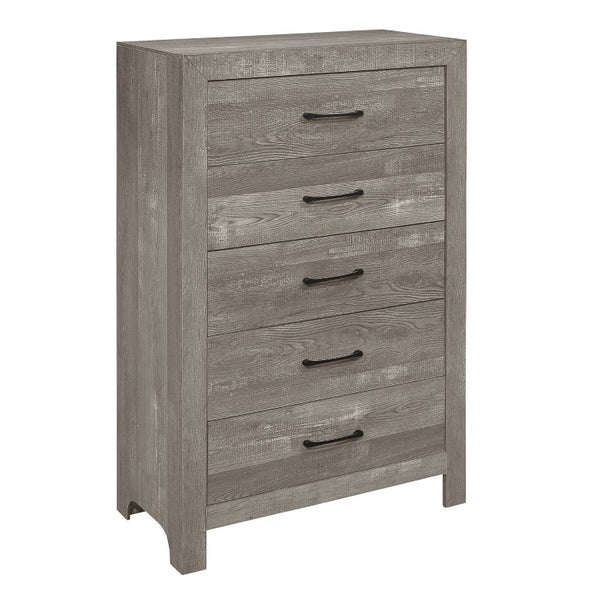 English Elm California King Bedroom Set Five Piece Rustic Farmhouse Collection with Warm Natural Finish B011S04740
