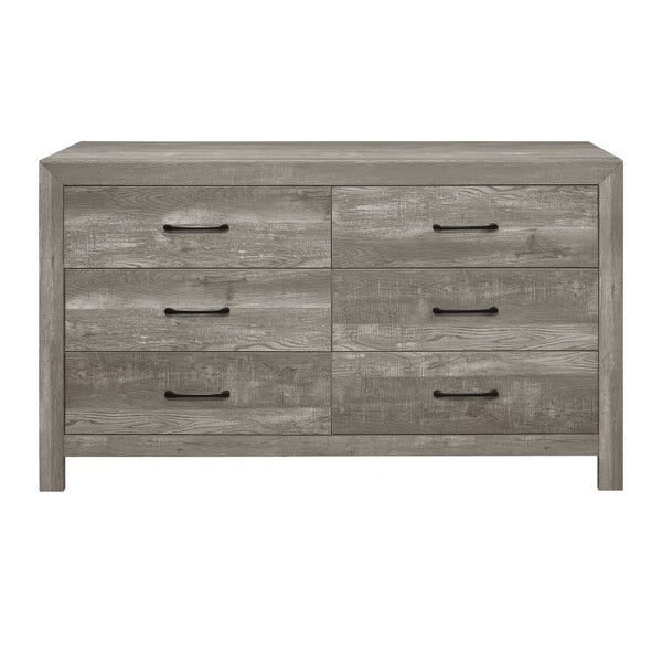 English Elm Queen Bedroom Set with Farmhouse Warmth Dovetail Drawers and Natural Wood Finish B011S04741