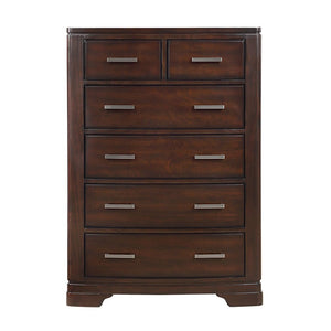English Elm Twin Bedroom Set 5 Piece Cherry Birch Veneer with Chrome Hardware Transitional Style B011S04832