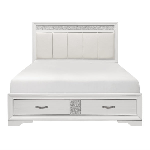 English Elm Queen Glam Bedroom Set with Channel Tufted Bed Dresser Mirror and Nightstand B011S04862