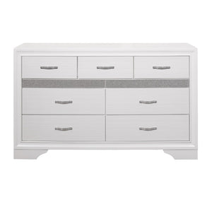 English Elm Queen Glam Bedroom Set with Channel Tufted Bed Dresser Mirror and Nightstand B011S04862