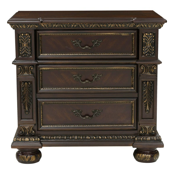 English Elm Eastern King Bedroom Set Old World Cherry Carved Wood Dresser Mirror Nightstand B011S04888