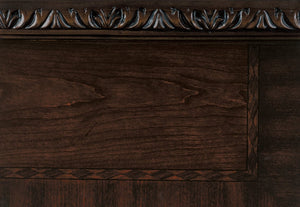 English Elm Queen Bedroom Set Old World Cherry Wood Carved Ornamental 4 Piece Master Suite B011S04892