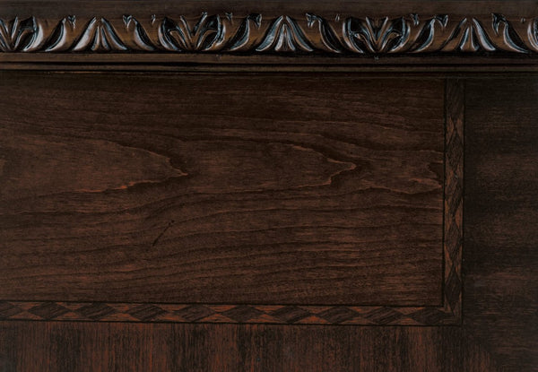 English Elm Queen Bedroom Set Old World Cherry Wood Carved Ornamental 4 Piece Master Suite B011S04892