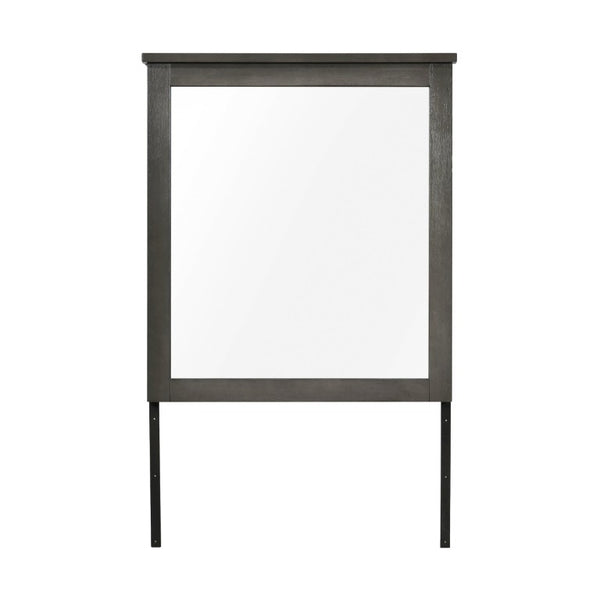 English Elm California King Bedroom Set with Dresser Mirror and Nightstand in Rustic Gray Finish B011S04900
