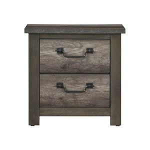 English Elm Queen Bedroom Set Five Piece Gray Melamine Rustic Industrial Suite with Gunmetal Hardware B011S04903