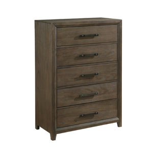English Elm California King Bedroom Set Walnut Veneer Chenille Headboard and Matching Storage Pieces B011S04917