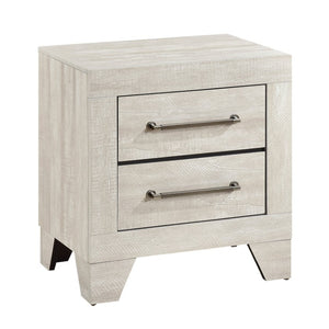 English Elm Eastern King Bedroom Set Four Piece Gray Oak Finish with Silver Hardware B011S04964