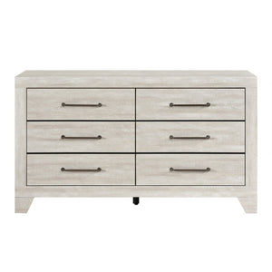 English Elm Eastern King Bedroom Set Four Piece Gray Oak Finish with Silver Hardware B011S04964