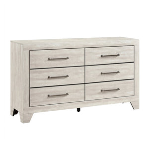 English Elm Eastern King Bedroom Set Four Piece Gray Oak Finish with Silver Hardware B011S04964
