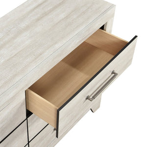 English Elm California King Bedroom Set Gray Oak Finish Bed Dresser Mirror and Nightstand B011S04966