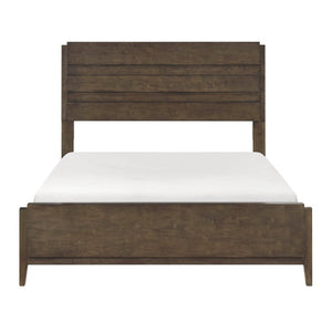 English Elm Queen Bedroom Set 5 Piece Solid Rubberwood Dark Walnut Traditional Suite with Storage B011S05003
