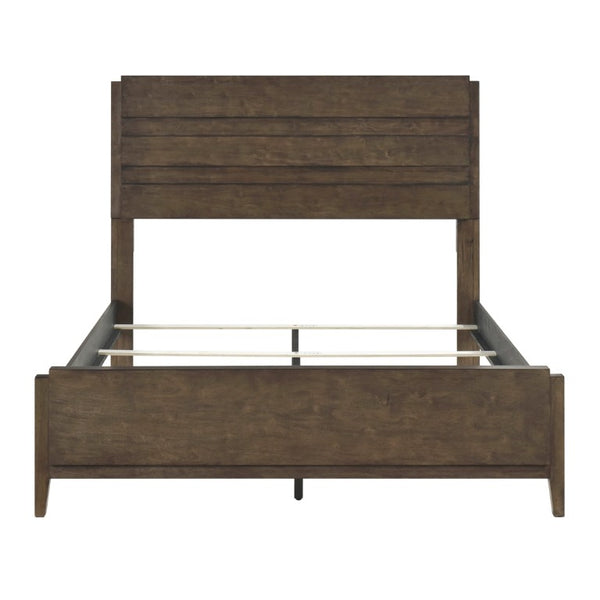 English Elm Queen Bedroom Set 5 Piece Solid Rubberwood Dark Walnut Traditional Suite with Storage B011S05003