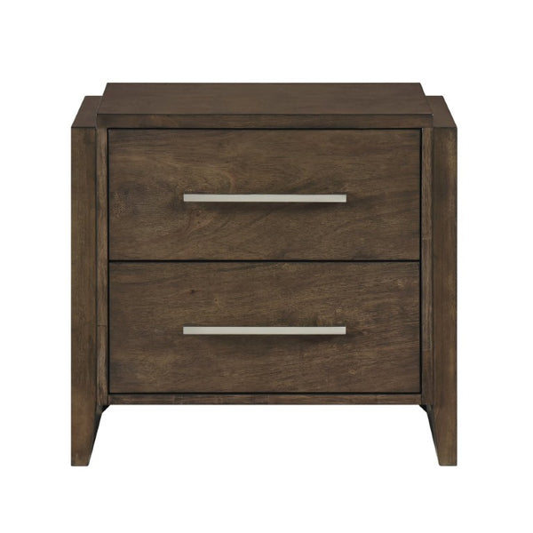 English Elm Queen Bedroom Set 5 Piece Solid Rubberwood Dark Walnut Traditional Suite with Storage B011S05003