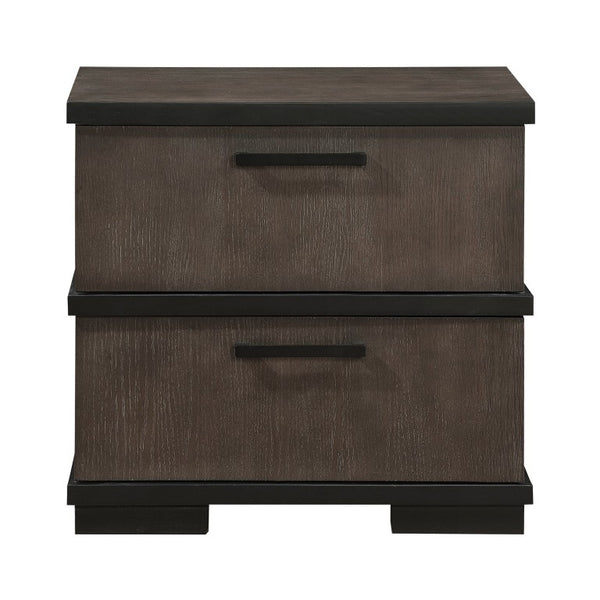 English Elm Queen Bed Set with LED Headboard Oak Veneer Dresser Mirror and Nightstand Included B011S05014