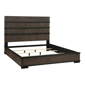 English Elm Queen Bed Set with LED Headboard Oak Veneer Dresser Mirror and Nightstand Included B011S05014