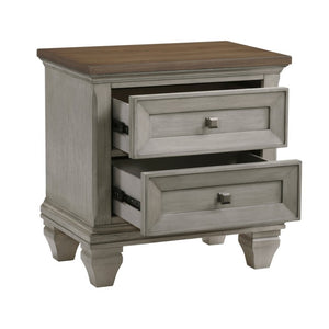 English Elm California King Bedroom Set Rustic Acacia Wood Panel Bed Dresser and Nightstand B011S05018