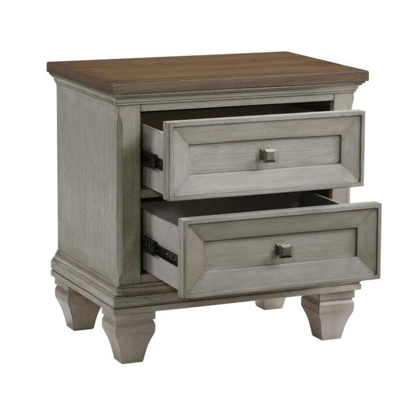 English Elm California King Bedroom Set Rustic Acacia Wood Panel Bed Dresser and Nightstand B011S05018