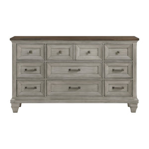 English Elm California King Bedroom Set Rustic Acacia Wood Panel Bed Dresser and Nightstand B011S05018