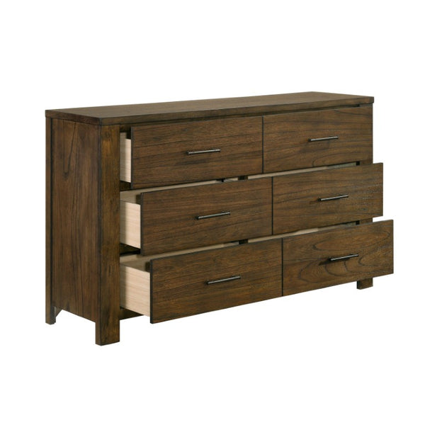 English Elm Full Bedroom Set Wire Brushed Oak Veneer with Bookcase Headboard and Storage B011S05038