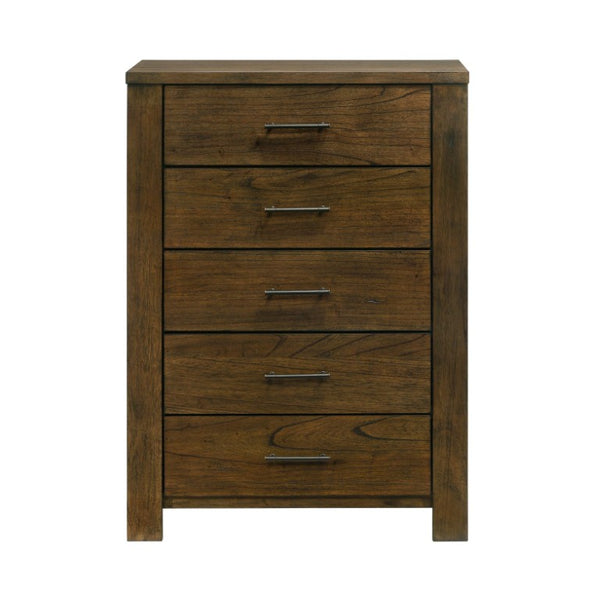 English Elm Full Bedroom Set Wire Brushed Oak Veneer with Bookcase Headboard and Storage B011S05038