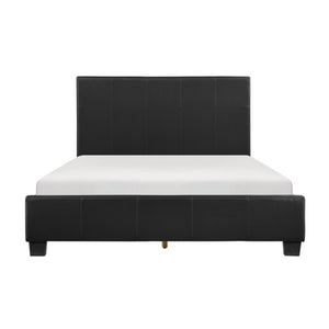 English Elm California King Faux Leather Bedroom Set Five Piece Urban Contemporary Dark Brown B011S05042
