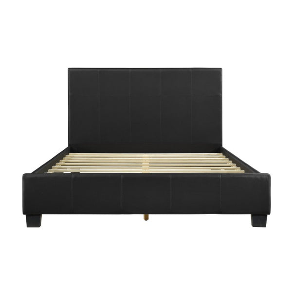 English Elm California King Faux Leather Bedroom Set Five Piece Urban Contemporary Dark Brown B011S05042