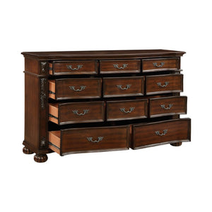 English Elm Eastern King Bedroom Set Five Piece Cherry Carved Wood Formal Master Suite Collection B011S05056