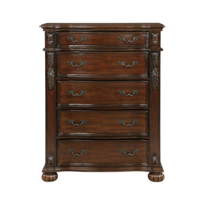 English Elm Eastern King Bedroom Set Five Piece Cherry Carved Wood Formal Master Suite Collection B011S05056