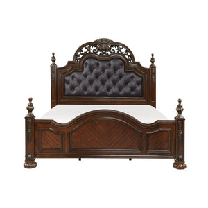 English Elm Eastern King Bedroom Set Five Piece Cherry Carved Wood Formal Master Suite Collection B011S05056