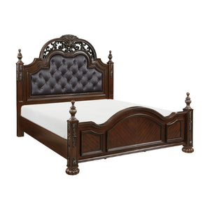 English Elm Eastern King Bedroom Set Five Piece Cherry Carved Wood Formal Master Suite Collection B011S05056
