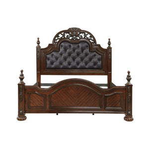 English Elm Eastern King Bedroom Set Five Piece Cherry Carved Wood Formal Master Suite Collection B011S05056