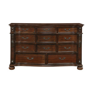 English Elm Eastern King Bedroom Set Five Piece Cherry Carved Wood Formal Master Suite Collection B011S05056