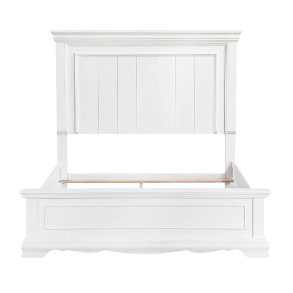 English Elm Queen Panel Bedroom Suite Five Piece White Wood Set with Dovetail Storage B011S05102