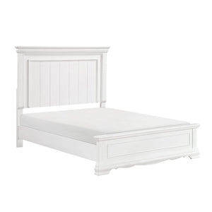 English Elm Twin Panel Bed Dresser Mirror Nightstand 4 Piece White Bedroom Set Solid Wood B011S05105